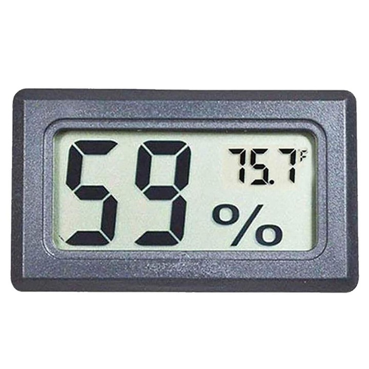 Mini higrometru/termometru LCD, Gri