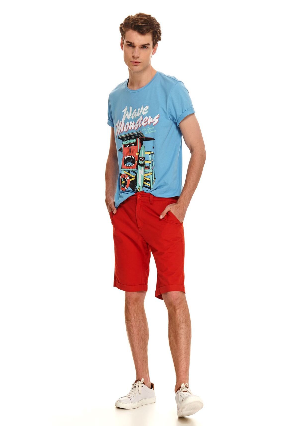 Pantaloni scurti barbati, TOP SECRET, SSZ1073, Rosu