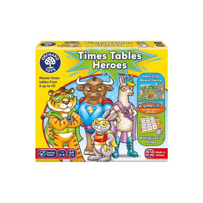 Joc educativ Orchard Toys, Time tables heroes, 6-9 ani