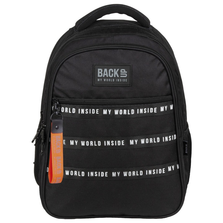 BackUp fekete iskolatáska, hátizsák - Fluo Black