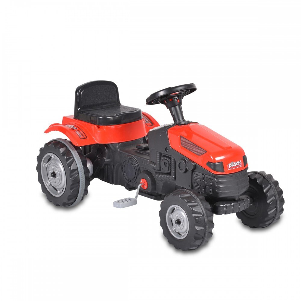 Tractor pentru copii cu pedale, scaun reglabil cu 6 pozitii, rosu
