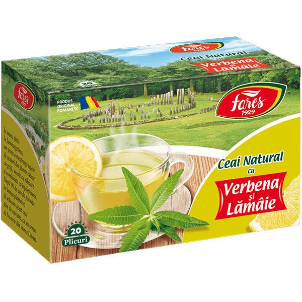Ceai Natural cu Verbena si Lamaie 20 plicuri Fares