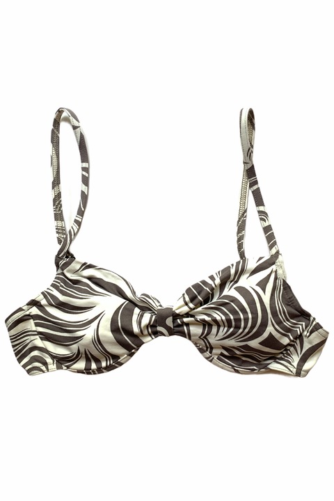 Дамски бански JUP Culture Beach DSW-21-81 b5782, Горна част, Без подплънки, Регулируеми презрамки, Кафяв/Бял, Размер S