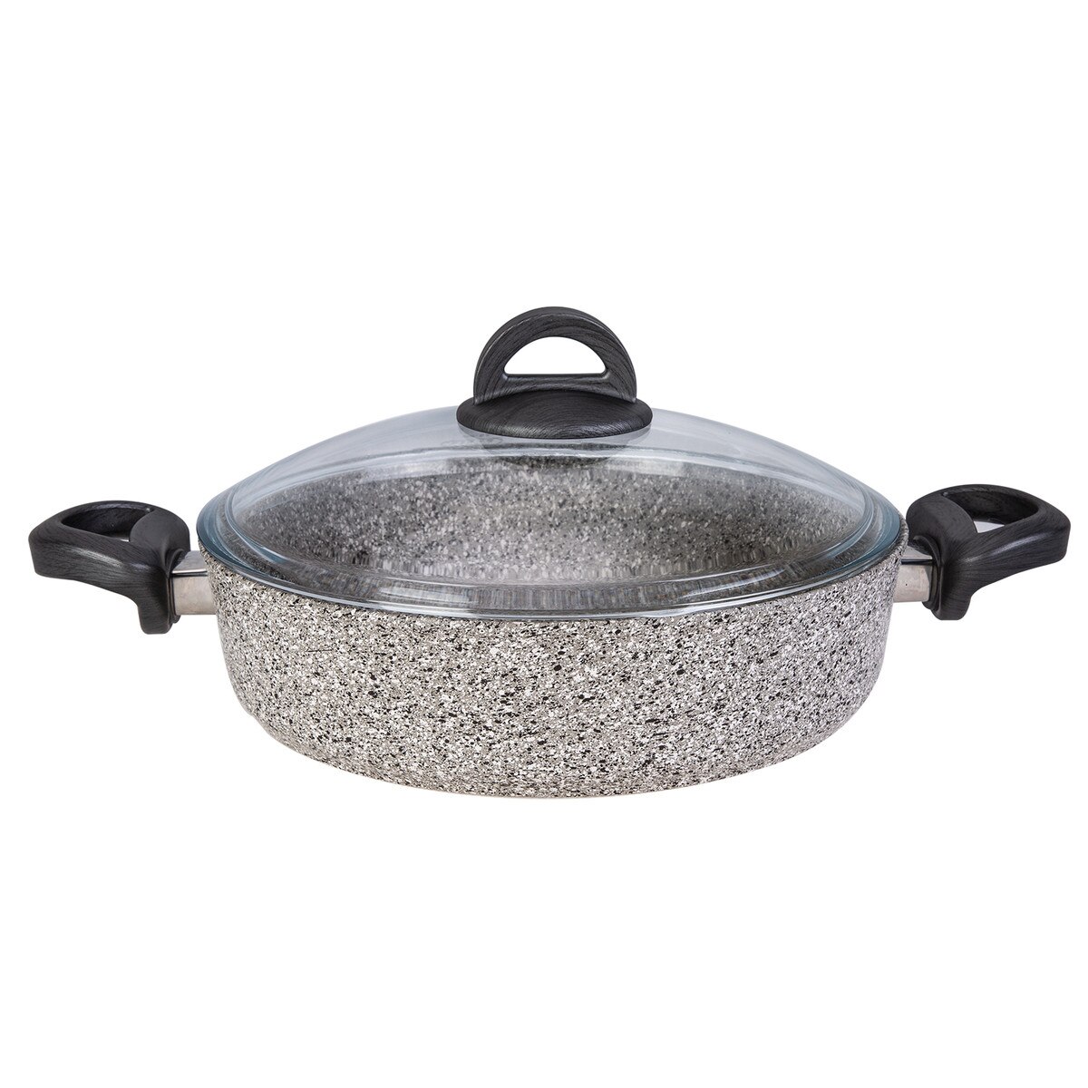 Tigaie dubla cu manere Karaca, 30 cm, Granit, Gri