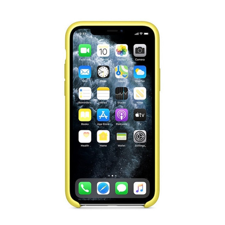 Силиконов Кейс/Калъф за Apple iPhone 11 Pro Max, Високозащитен, Жълт