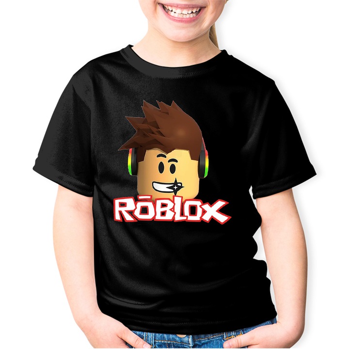 Tricou copii Roblox Game Player, Negru