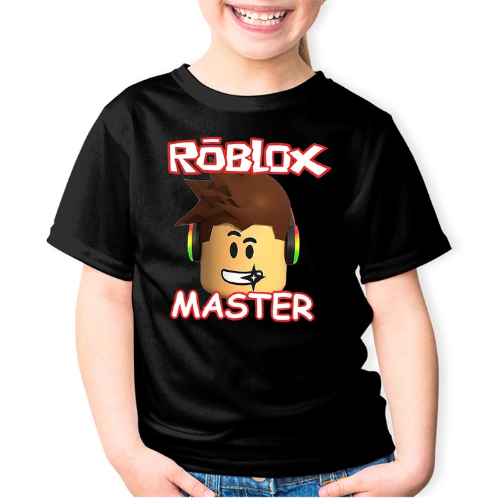 Tricou copii Roblox Master Player, Negru