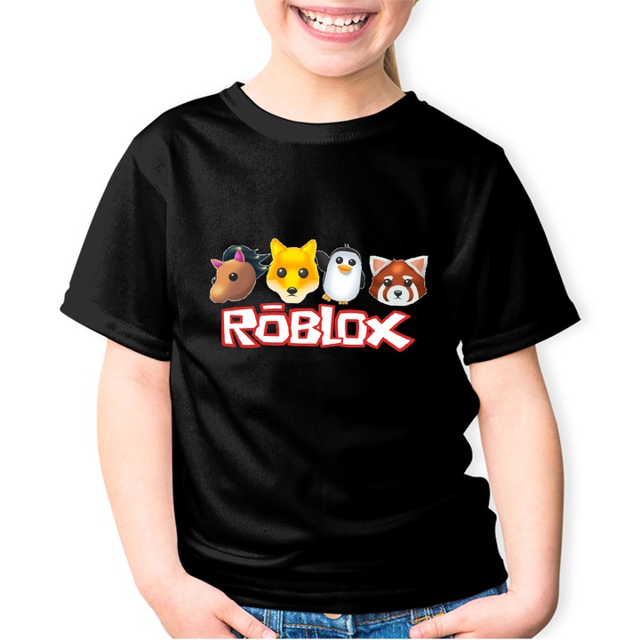 Tricou copii Roblox Adopt Me Cute Pets, Negru