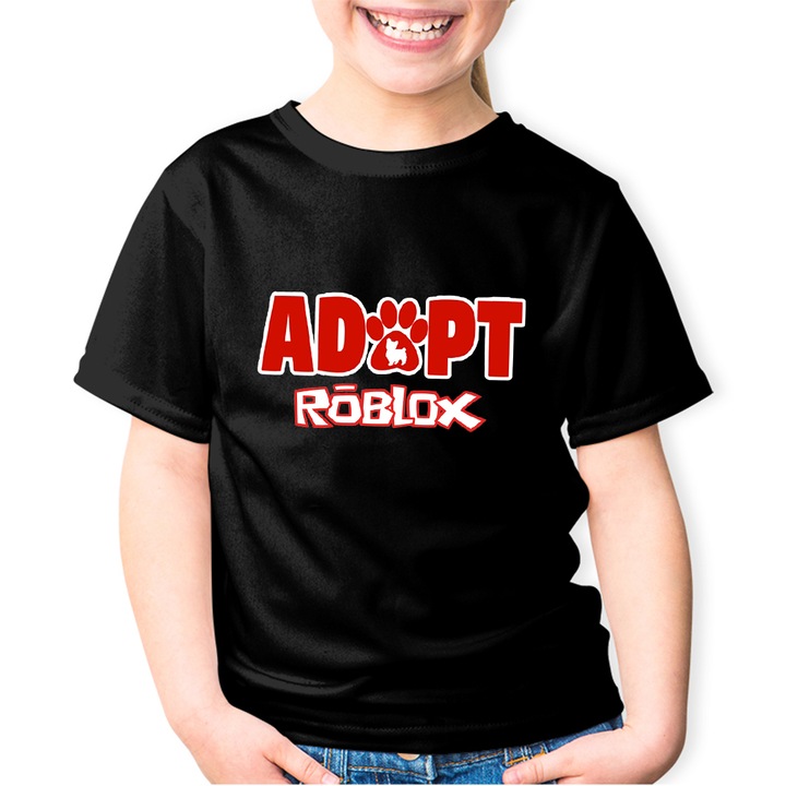 Tricou copii Adopt Me Pet Roblox, Negru