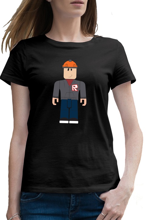 Tricou femei Roblox Builder Man Worker, negru, marime S