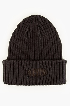 Levi's, Caciula striata cu logo brodat, Gri antracit Levi's, Caciula striata cu logo brodat, Gri antracit