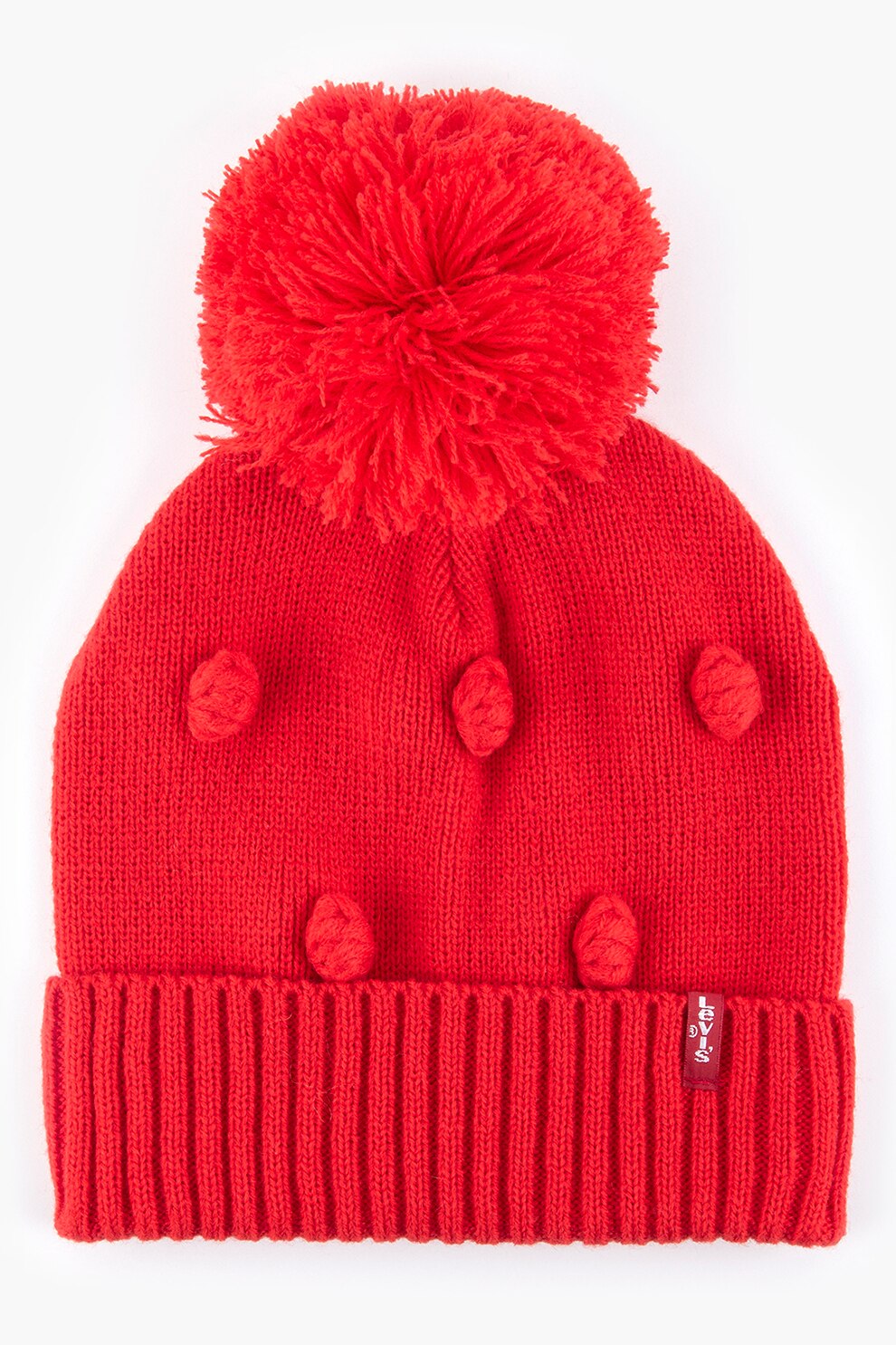 Levi's, Caciula tricotata fin cu ciucure, Rosu vermilion