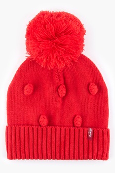 Levi's, Caciula tricotata fin cu ciucure, Rosu vermilion Levi's, Caciula tricotata fin cu ciucure, Rosu vermilion