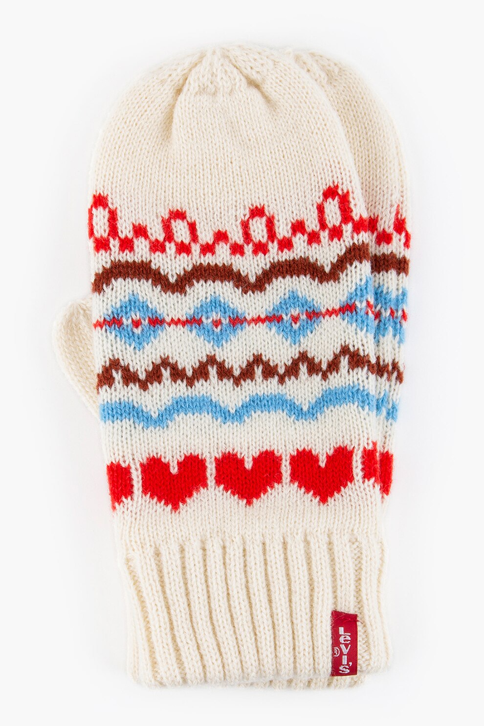 Levi's, Manusi cu imprimeu grafic, Rosu/Albastru/Alb, 9-9.5 CM