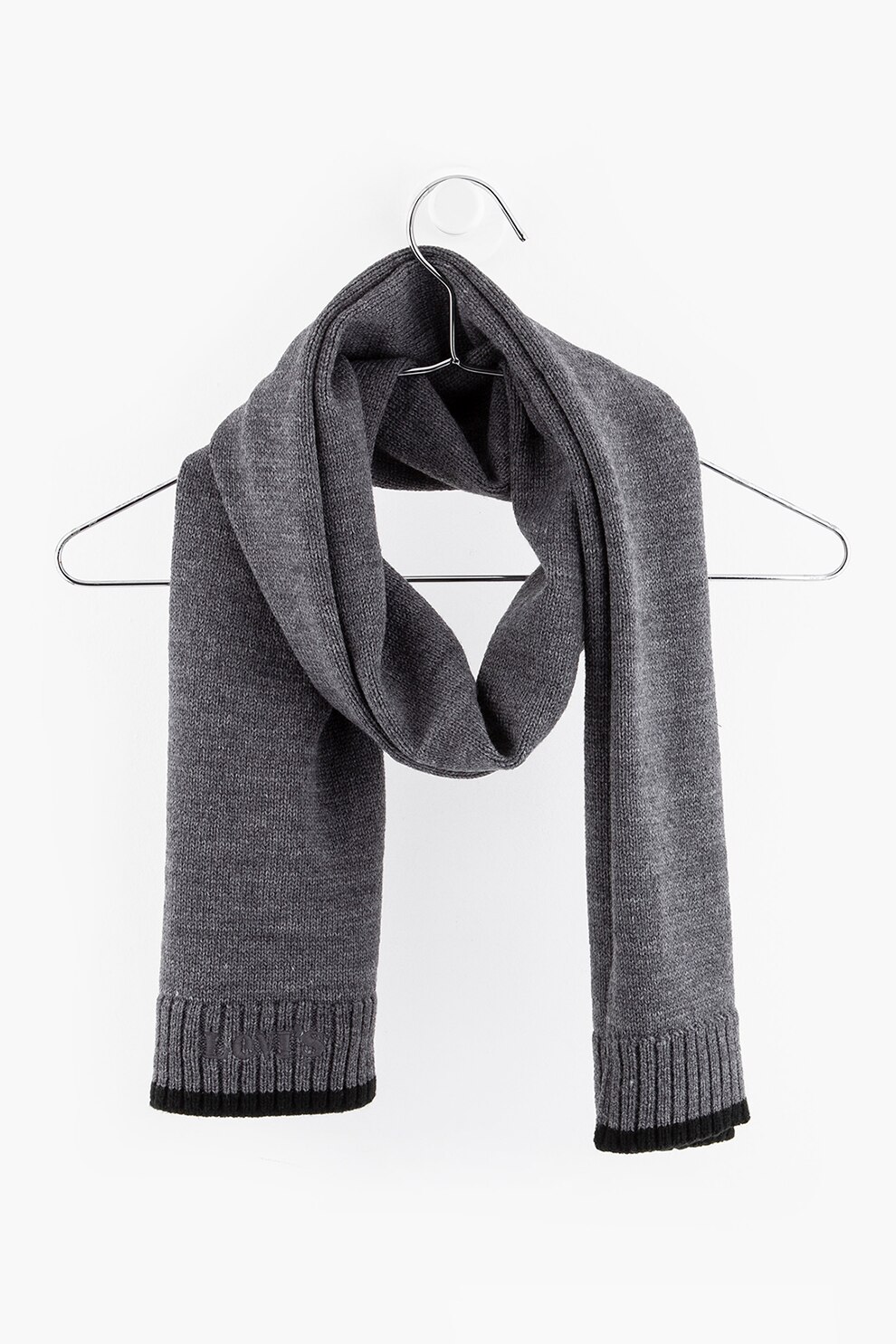 Levi's, Fular cu logo brodat, Gri melange