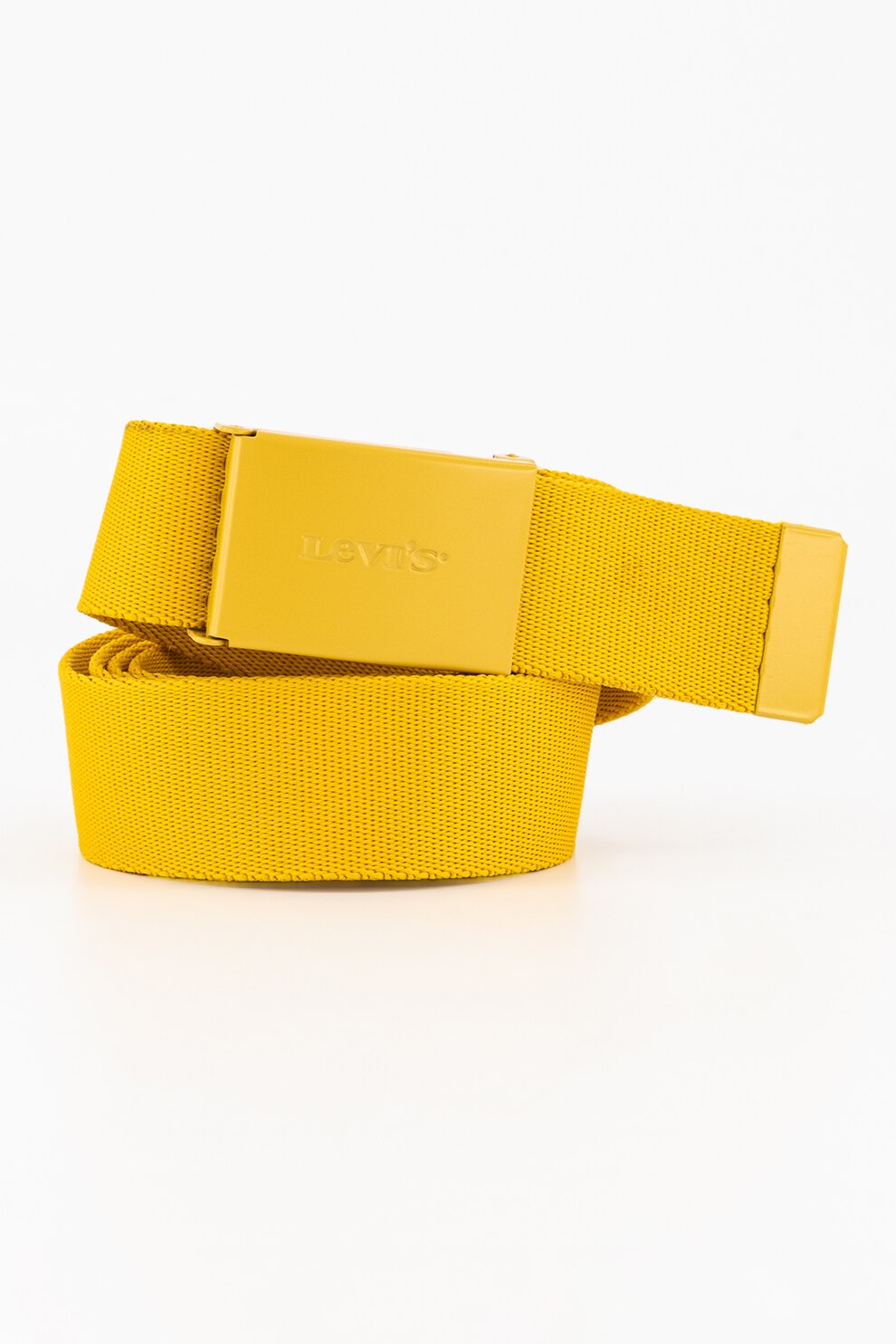 Levi's, Curea cu catarama tip placuta si logo, Ocru