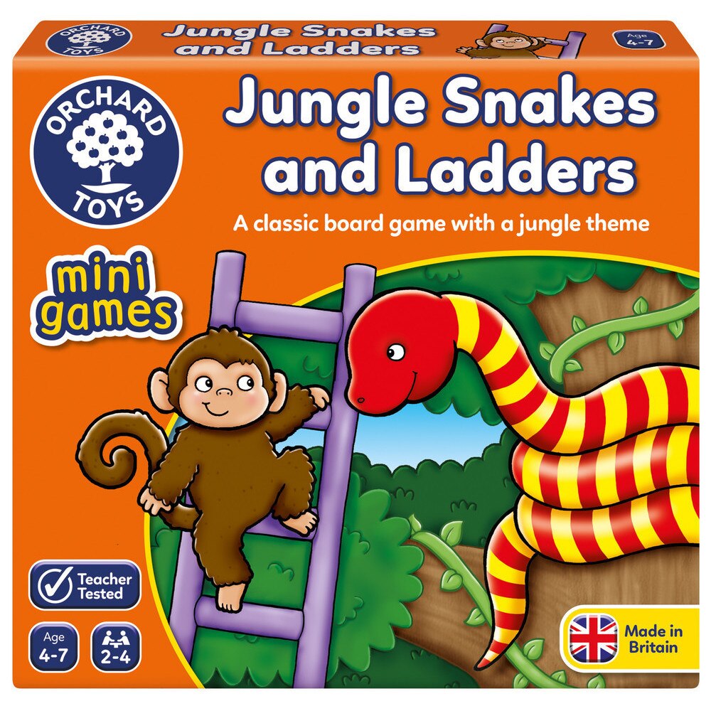 Joc educativ Orchard Toys, Jungle Snakes and Stairs, 4-7 ani