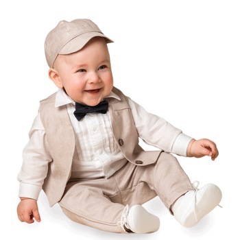 Costum botez baieti Innocence, format din camasa, vesta, pantaloni., Bej Costum botez baieti Innocence, format din camasa, vesta, pantaloni., Bej