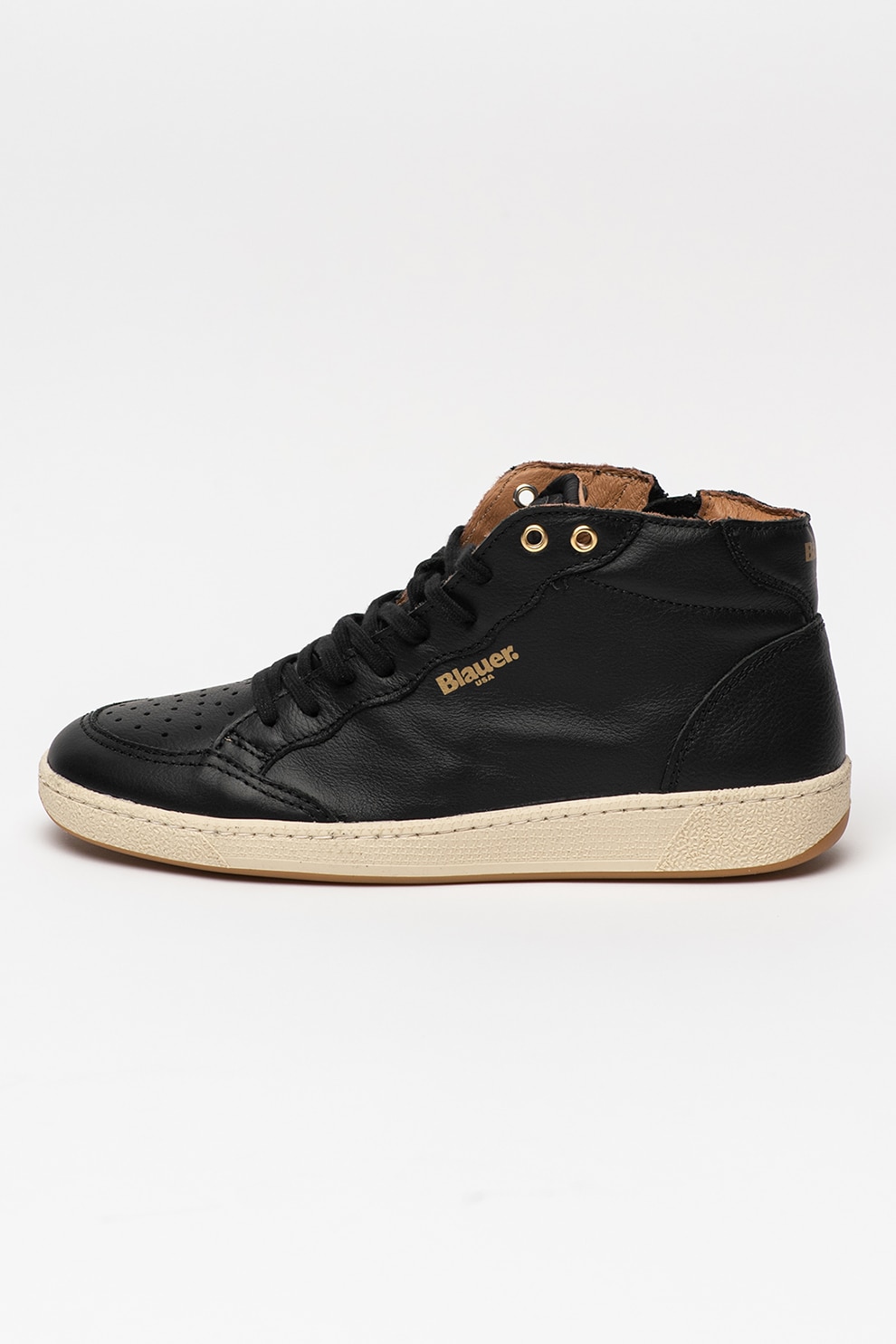 Blauer, Pantofi sport de piele cu logo Murray, Negru