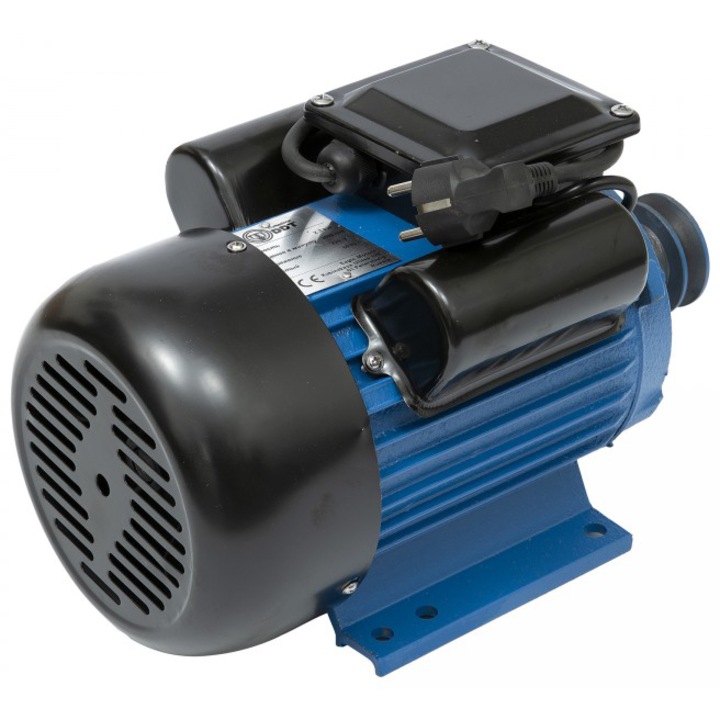 Motor electric cu bobinaj din cupru DDT-035, 2200 W, 220 V, 1500 RPM, 24 mm diametru ax, corp din fonta, protectie la suprasarcina