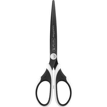 Foarfeca Herlitz, My.Pen, varf ascutit, 18 cm, otel/plastic, stangaci, blister, culoare alb/negru Foarfeca Herlitz, My.Pen, varf ascutit, 18 cm, otel/plastic, stangaci, blister, culoare alb/negru