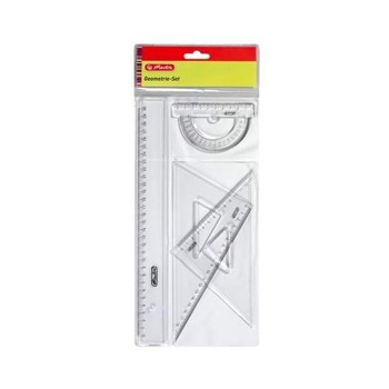 Set geometrie Herlitz, 4 piese (rigla, raportor, 2 echere) Set geometrie Herlitz, 4 piese (rigla, raportor, 2 echere)
