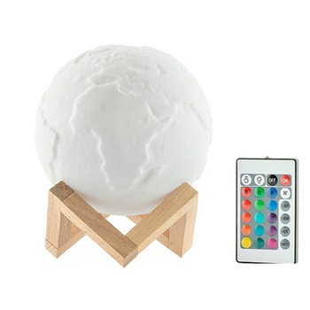 Lampa LED planeta Pamant, Innova Goods, reincarcabila, cu telecomanda si control tactil, 16 culori, intensitate reglabila, 15 x 18 x 15 cm Lampa LED planeta Pamant, Innova Goods, reincarcabila, cu telecomanda si control tactil, 16 culori, intensitate reglabila, 15 x 18 x 15 cm