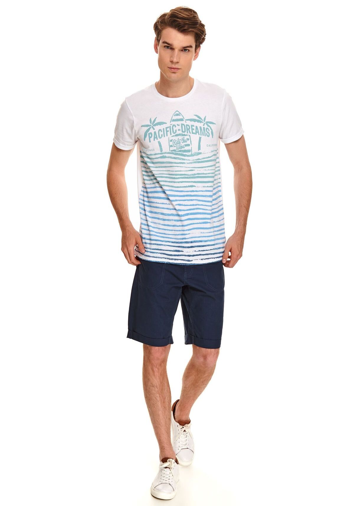 Tricou barbati, TOP SECRET, SPO4810, Alb