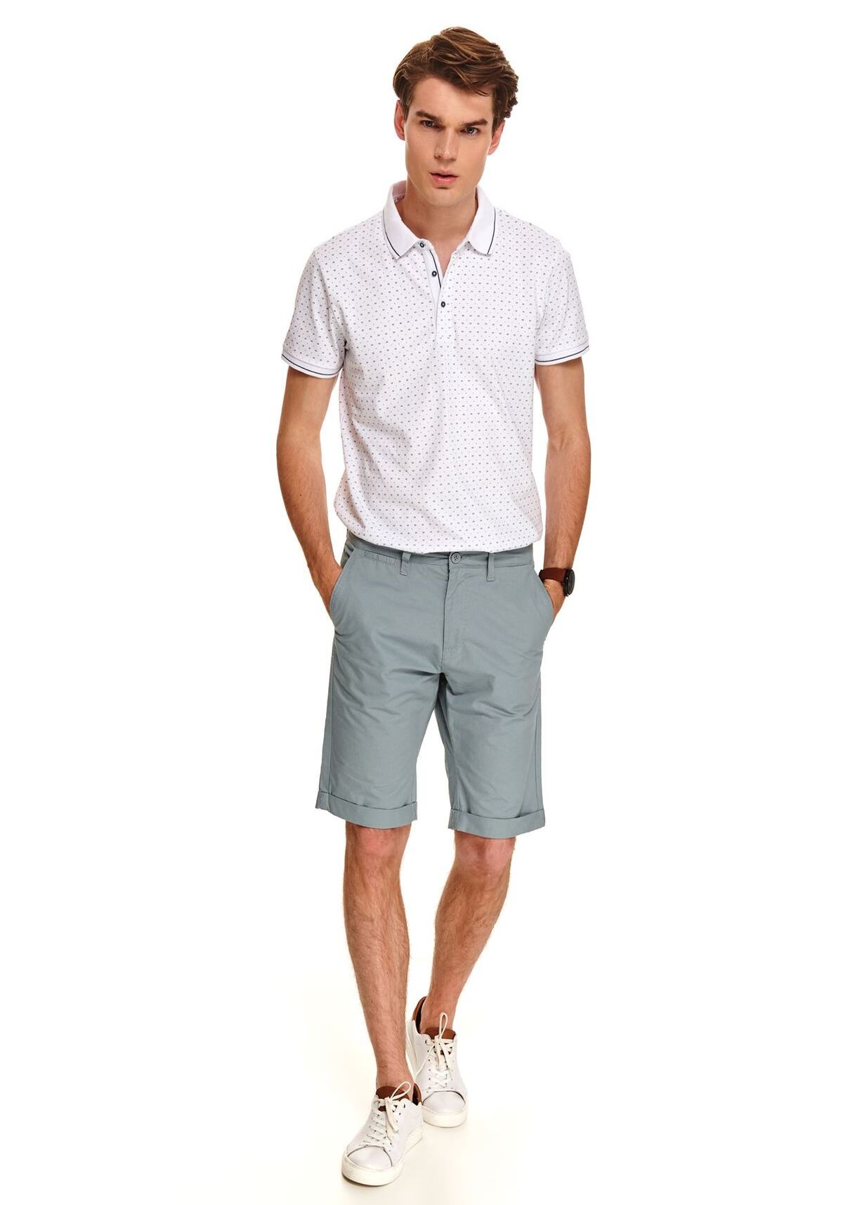 Tricou polo barbati, TOP SECRET, SKP0538, Alb
