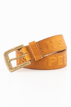 Pepe Jeans London, Curea de piele cu logo in relief Pepe Jeans London, Curea de piele cu logo in relief