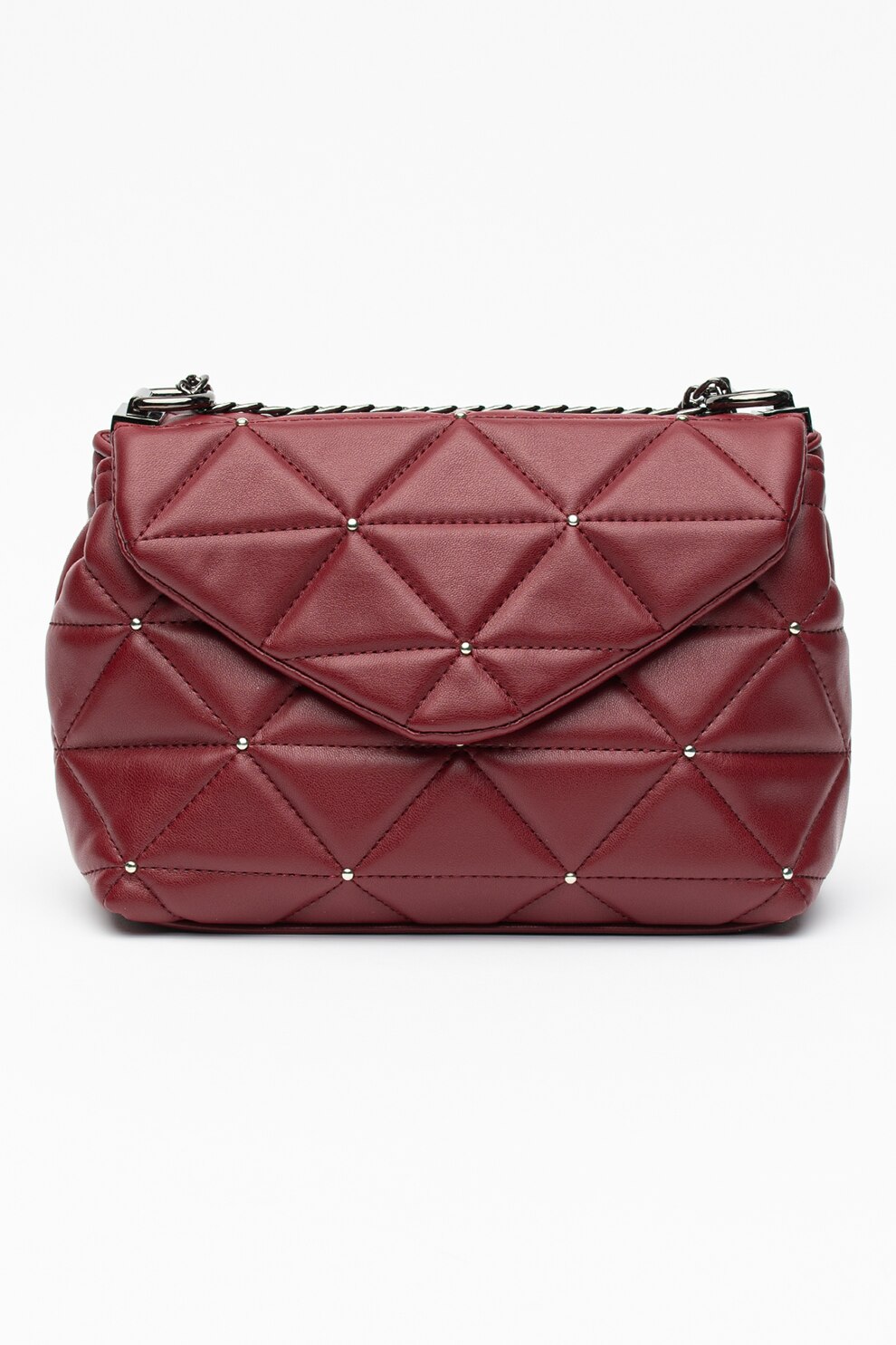 Pepe Jeans London, Geanta crossbody de piele ecologica cu aspect matlasat Dana, Visiniu