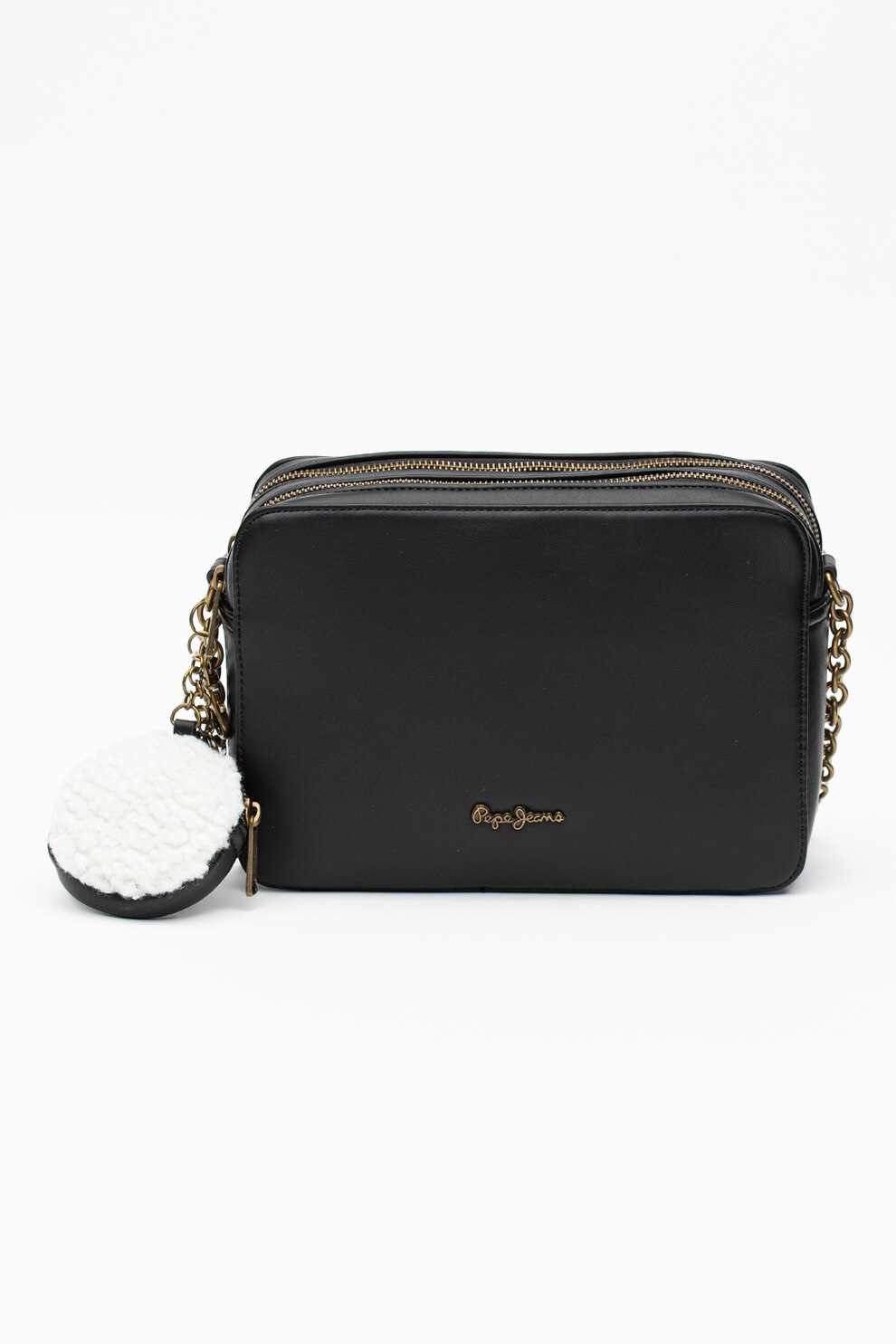 Pepe Jeans London, Geanta crossbody de piele ecologica Bianca, Negru