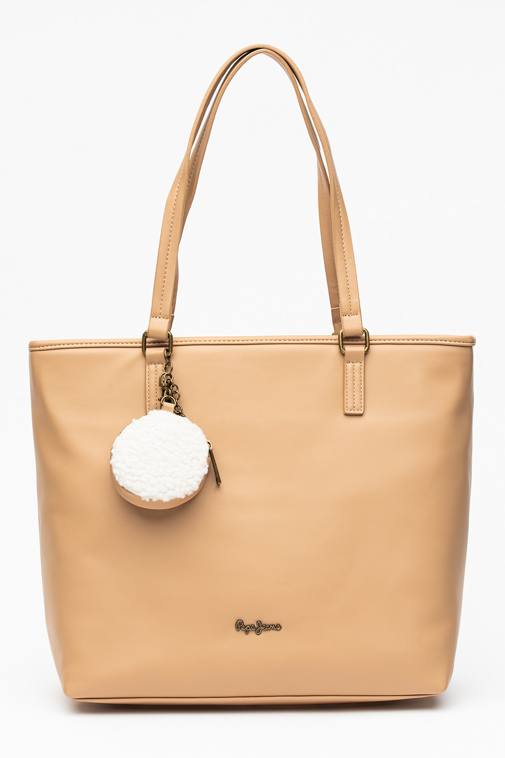 Pepe Jeans London, Geanta tote de piele ecologica Bianca, Cafeniu