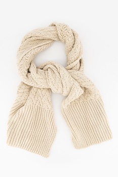 Pepe Jeans London, Fular cu torsade Alyssa, Crem Pepe Jeans London, Fular cu torsade Alyssa, Crem