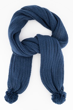 Pepe Jeans London, Fular cu ciucuri Emily, Albastru inchis Pepe Jeans London, Fular cu ciucuri Emily, Albastru inchis