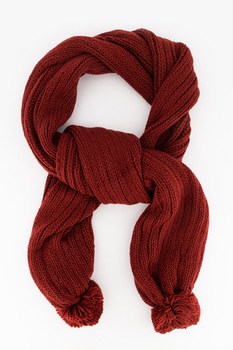 Pepe Jeans London, Fular cu ciucuri Emily, Visiniu Pepe Jeans London, Fular cu ciucuri Emily, Visiniu