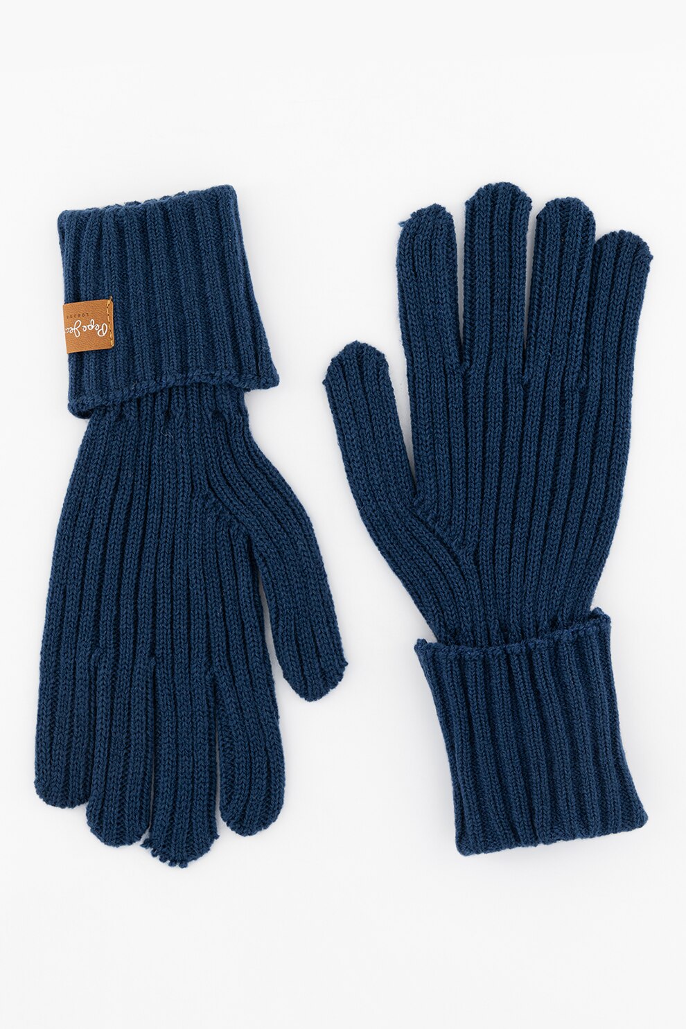 Pepe Jeans London, Manusi striate cu logo Emily, Albastru inchis