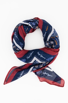 Pepe Jeans London, Esarfa cu imprimeu Laurie, Bleumarin inchis/Rosu inchis/Alb prafuit Pepe Jeans London, Esarfa cu imprimeu Laurie, Bleumarin inchis/Rosu inchis/Alb prafuit