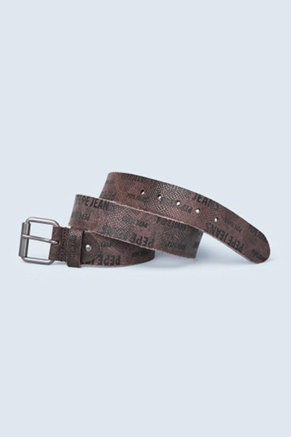 Pepe Jeans London, Curea de piele cu imprimeu logo Bertrand