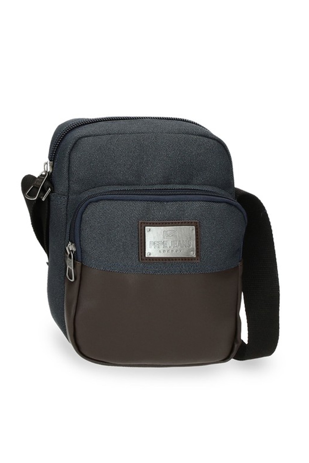 Pepe Jeans London, Geanta crossbody Scratch, Bleumarin/Maro inchis