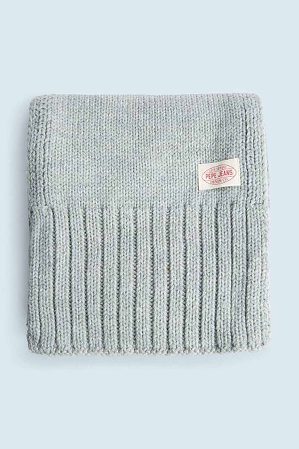 Pepe Jeans London, Fular circular din amestec de lana Rony, Gri deschis melange