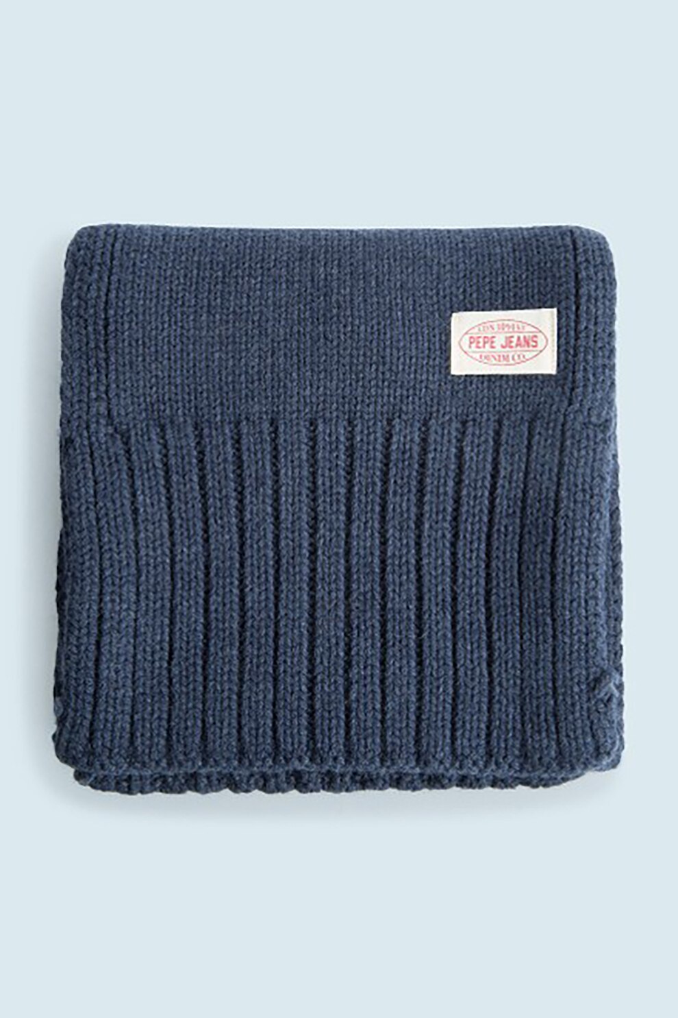 Pepe Jeans London, Fular circular din amestec de lana Rony, Bleumarin