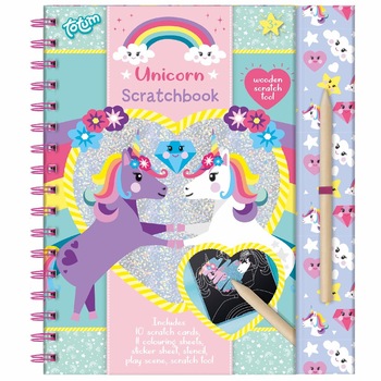 Scratchbook Totum Unicorn, +5 ani, Multicolor Scratchbook Totum Unicorn, +5 ani, Multicolor