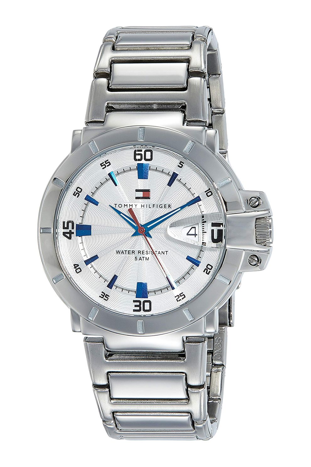 Tommy Hilfiger, Ceas din otel inoxidabil cu logo pe cadran, Argintiu