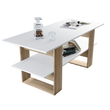 Masuta cafea Irim Bogota, 138x60x61 cm, Sonoma/Alb Masuta cafea Irim Bogota, 138x60x61 cm, Sonoma/Alb