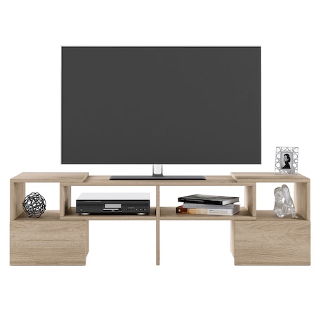 Comoda TV Irim Liam, reglabila la capete, 141x33x39 cm, culoare Sonoma