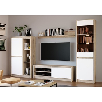 Living Irim Martin, 260x35,5x181, modular, LED, Sonoma/Alb neted Living Irim Martin, 260x35,5x181, modular, LED, Sonoma/Alb neted