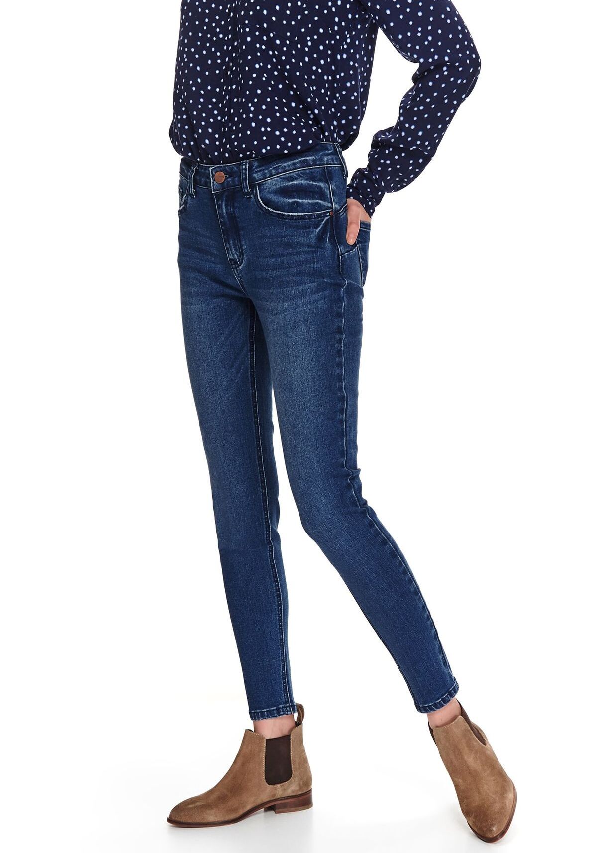 Pantaloni femei, TOP SECRET, SSP3425, Albastru, 34