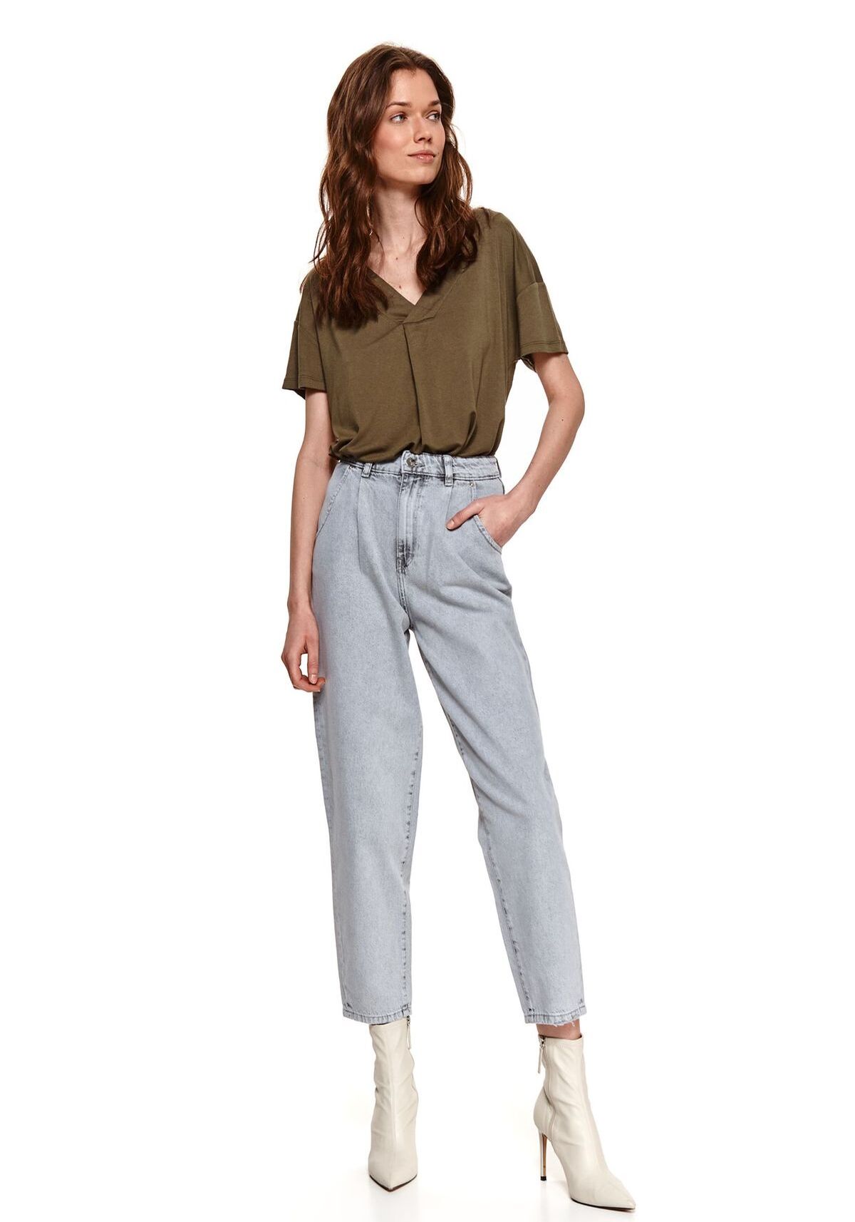 Pantaloni femei, TOP SECRET, SSP3730, Gri deschis