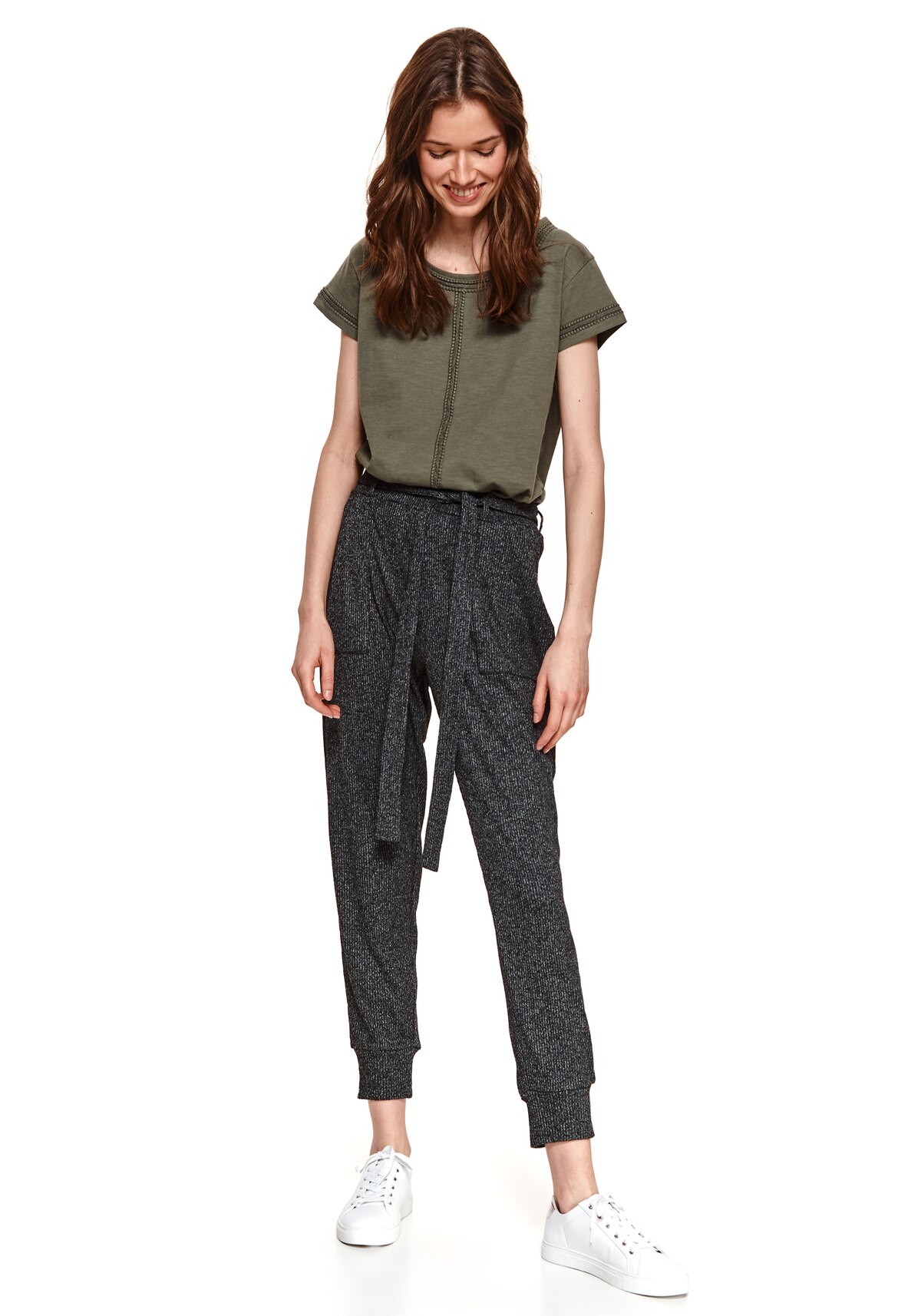 Pantaloni femei, TOP SECRET, SSP3732, Gri deschis